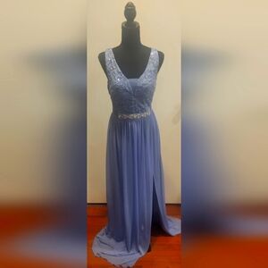 Purple floor length dress